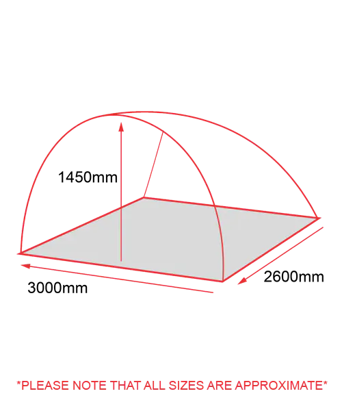 Trakker SLX 150 Bivvy Dimensions